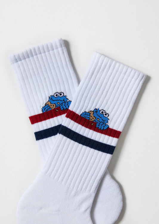 BESOCKS - BeSesameStreet Cookie Monster Street - 100% Organic Cotton