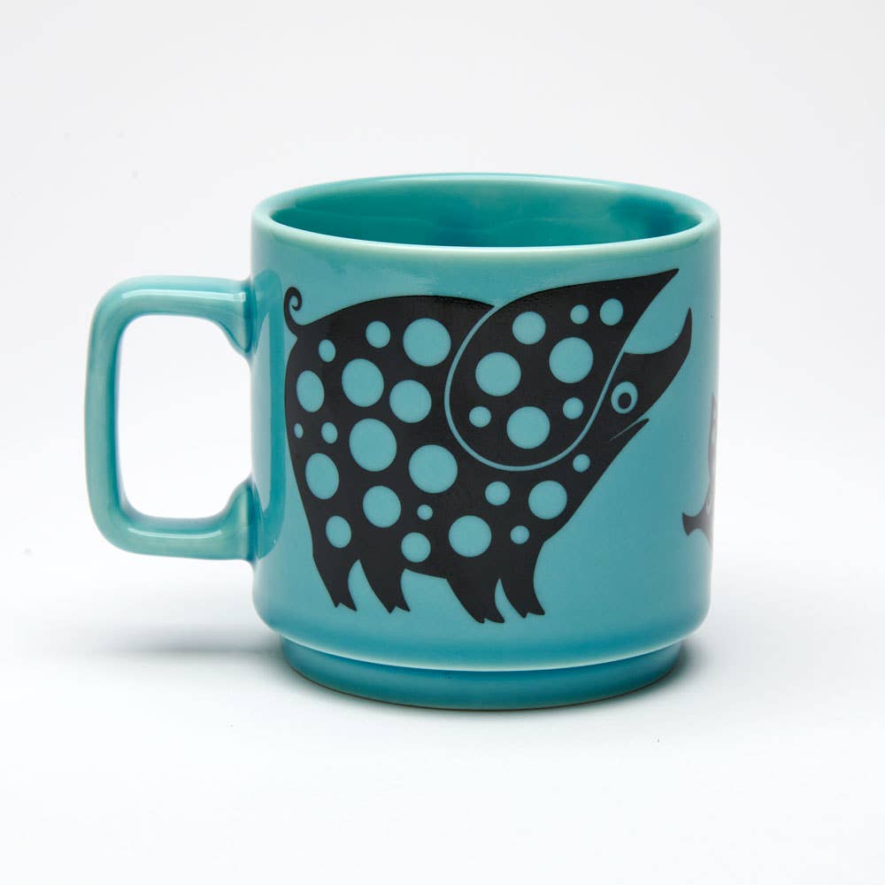 Taza Magpie x Hornsea - cerdo azul