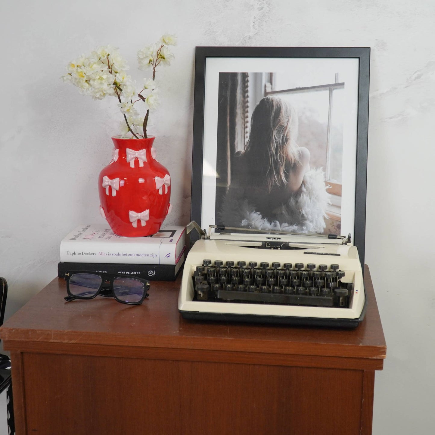 jarron lazos rojo grande