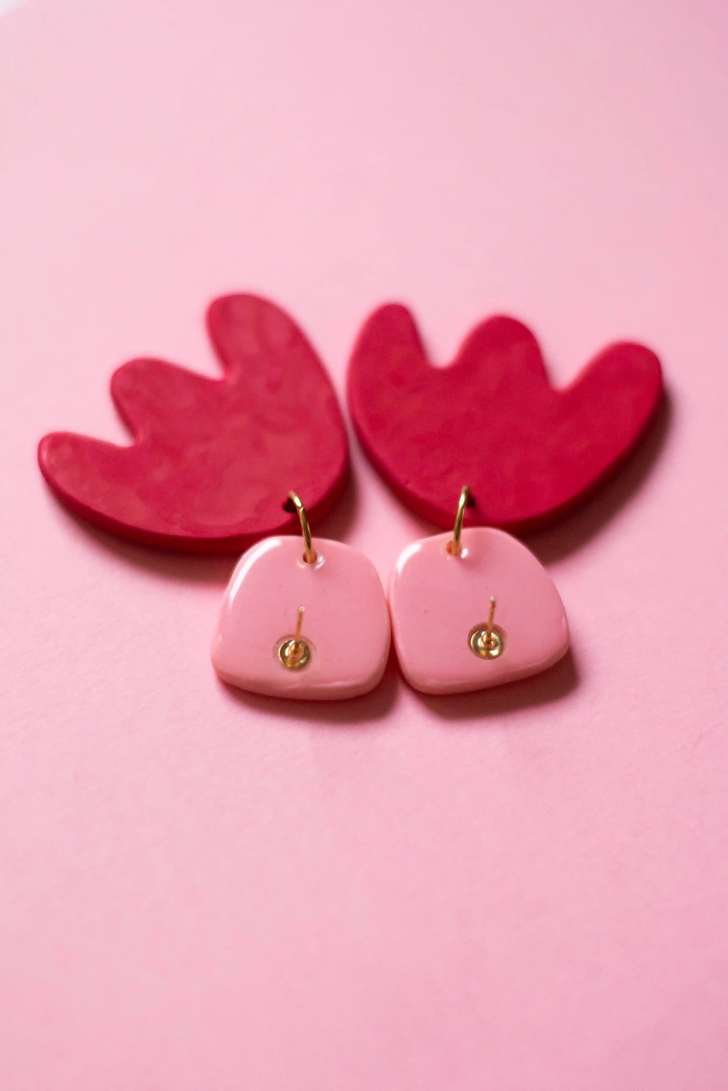 pendientes amapola xl rojo rosa