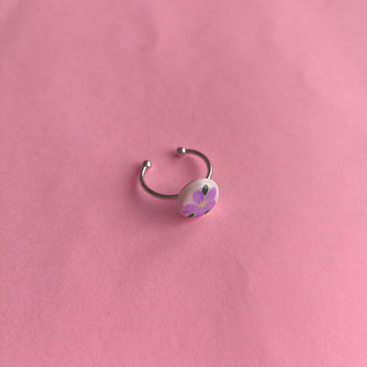 Anillo pintado redondo blanco y violeta – CCHIO | Tienda de diseño Barcelona