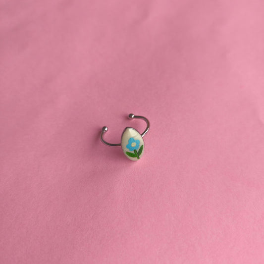 Anillo pintado rombo amarillo y celeste – CCHIO | Tienda de diseño Barcelona