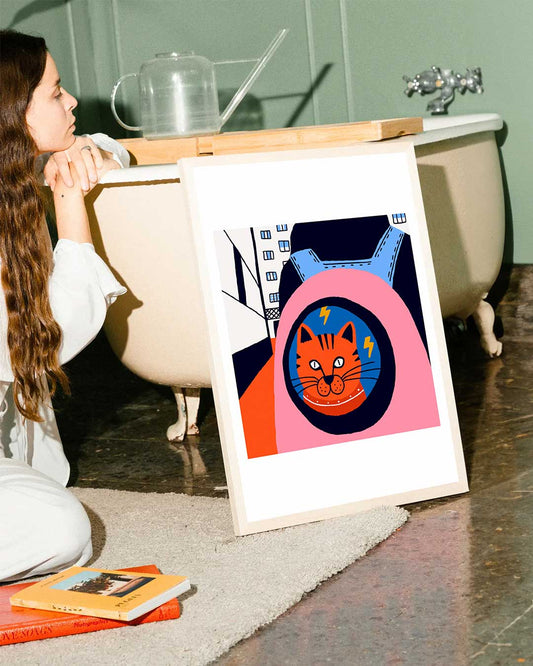 Impressió d'art Una noia al Park Güell