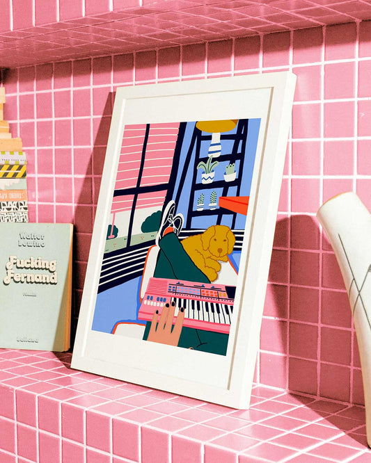 Impressió d'art Una noia al Park Güell