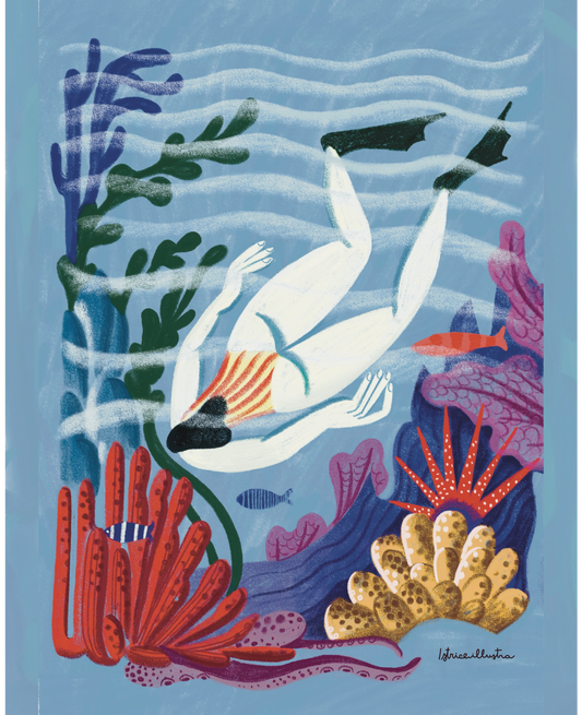 Underwater – ilustración original de Istriceillustra | Leopardo Leopardi Barcelona