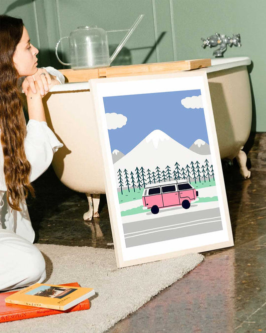 Impressió d'art Una noia al Park Güell