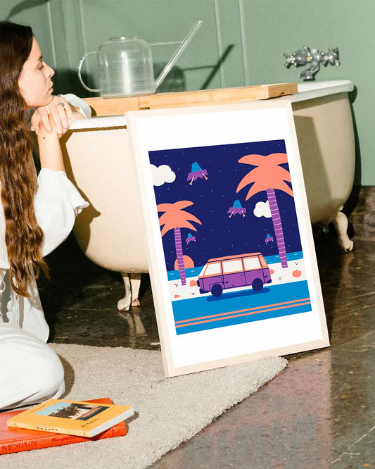 Impressió d'art Una noia al Park Güell