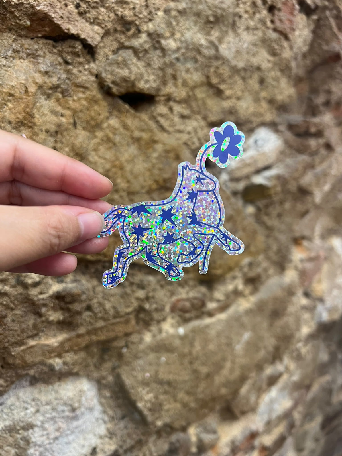 sticker blue horse