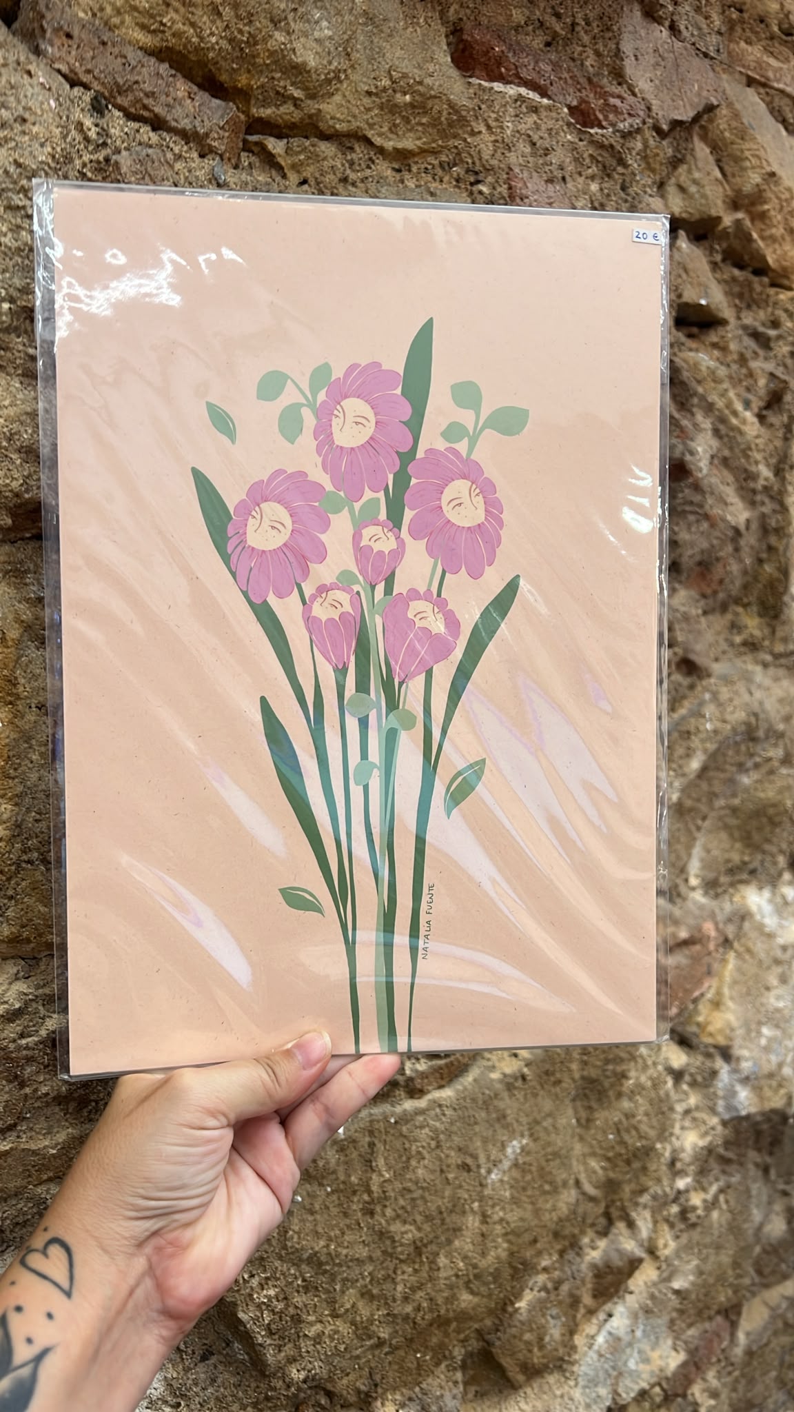 ilustración flores persona