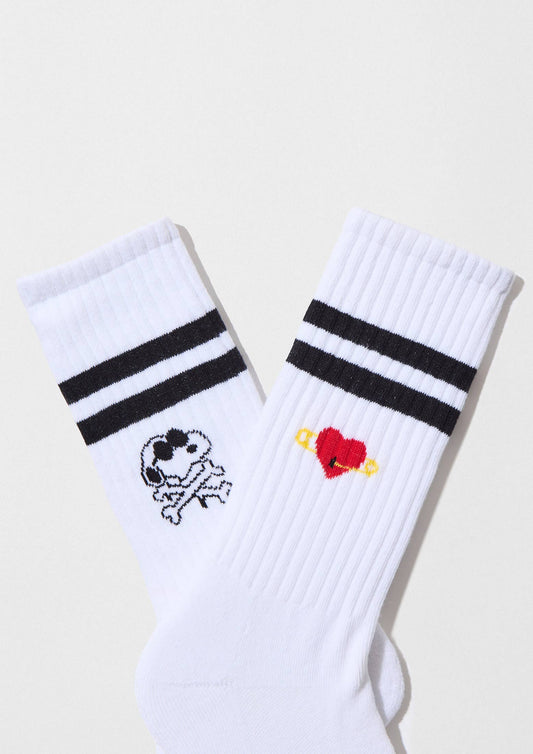 BESOCKS - BeSnoopy Skull&Heart Street - 100% Organic Cotton Socks