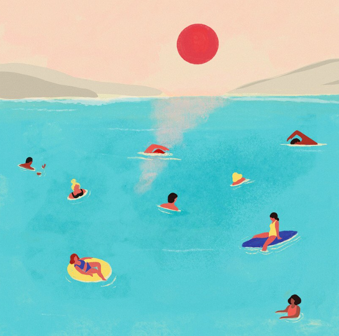 ilustracion banyistes