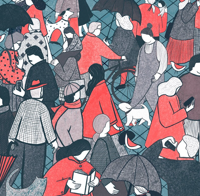 ilustracion city people color