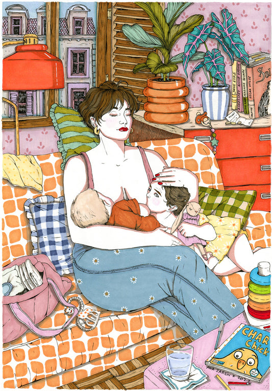 ilustración dando el pecho