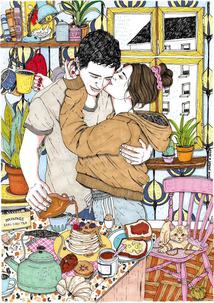 ilustración desayuno con amor