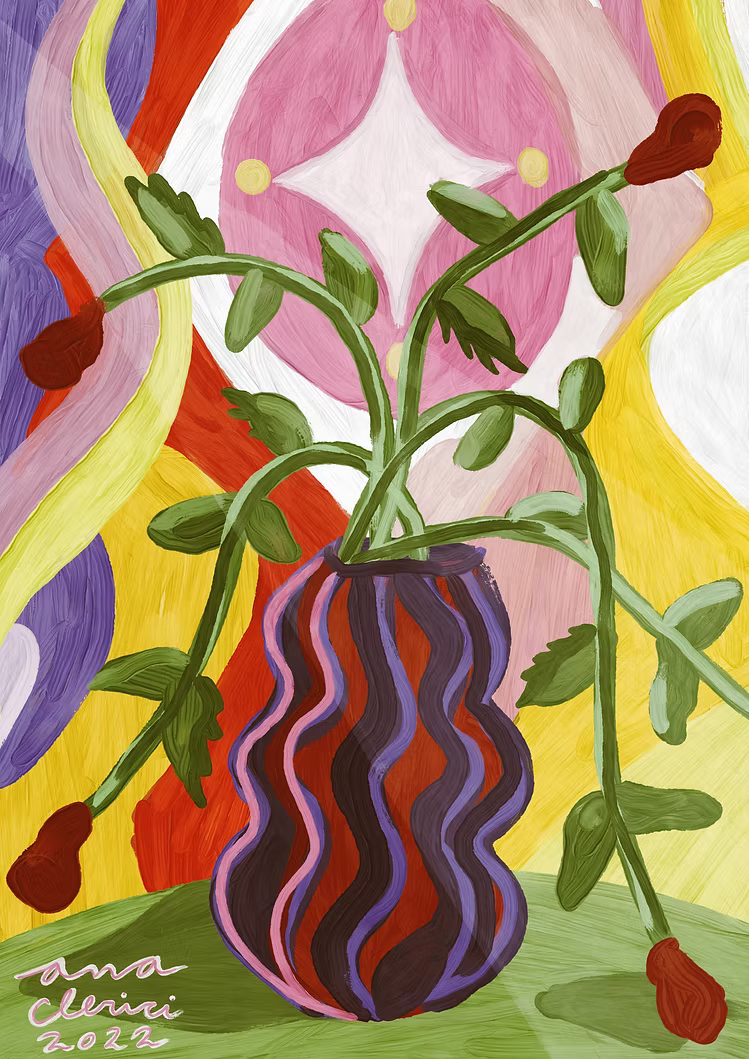 ilustración flores marchitas