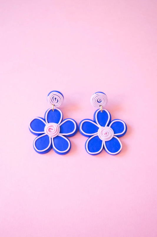 Pendientes pendientes flor churro azul – JULIAHACECOSAS | Tienda de diseño Barcelona