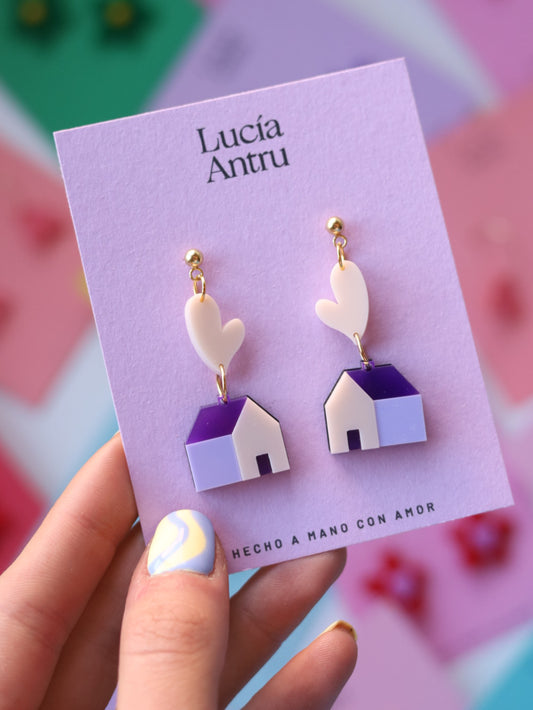 pendientes casita con humo