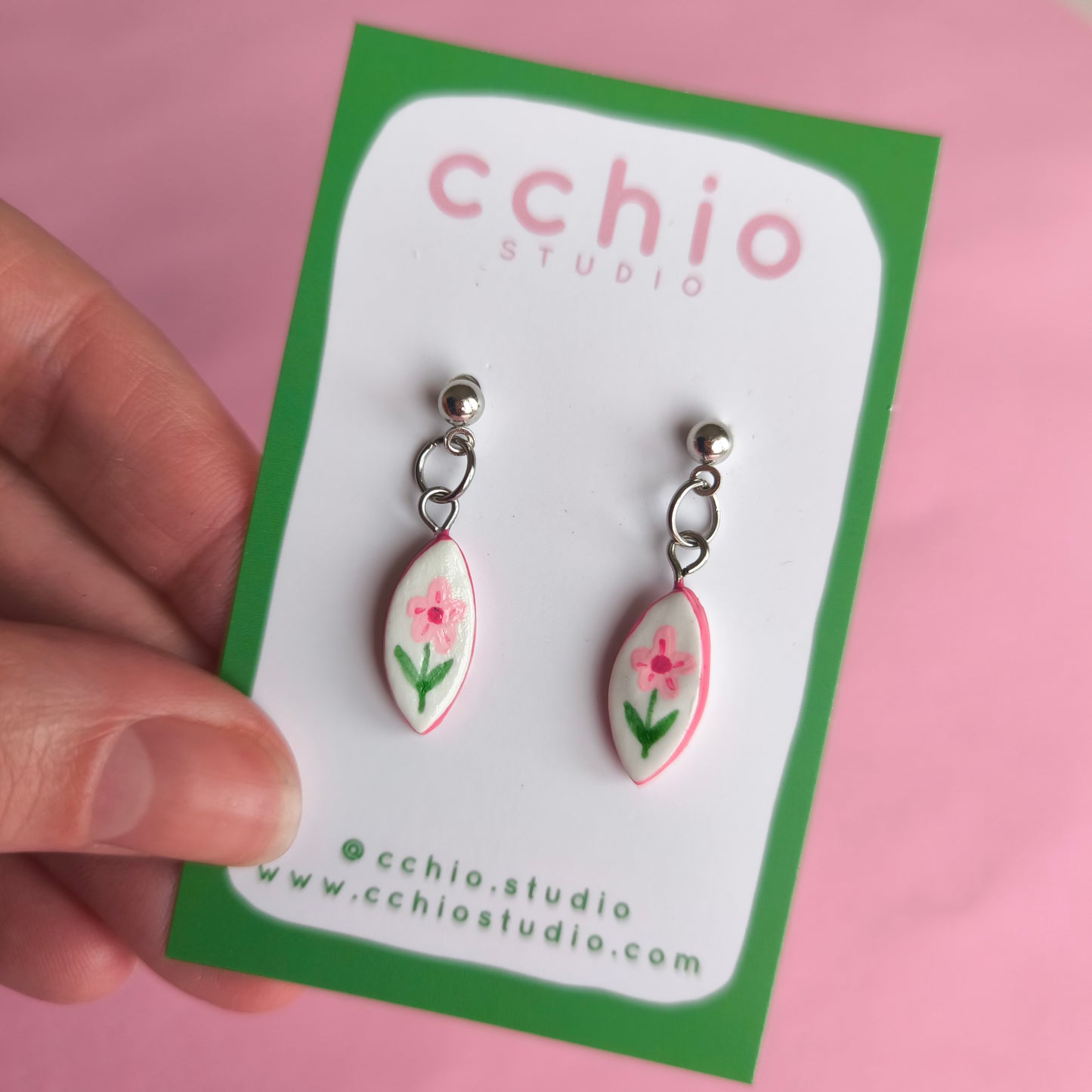 Pendientes pintado mini rombo