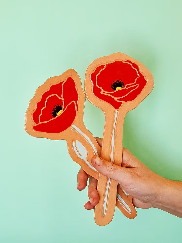 coquelicot  arte mural en cerámica