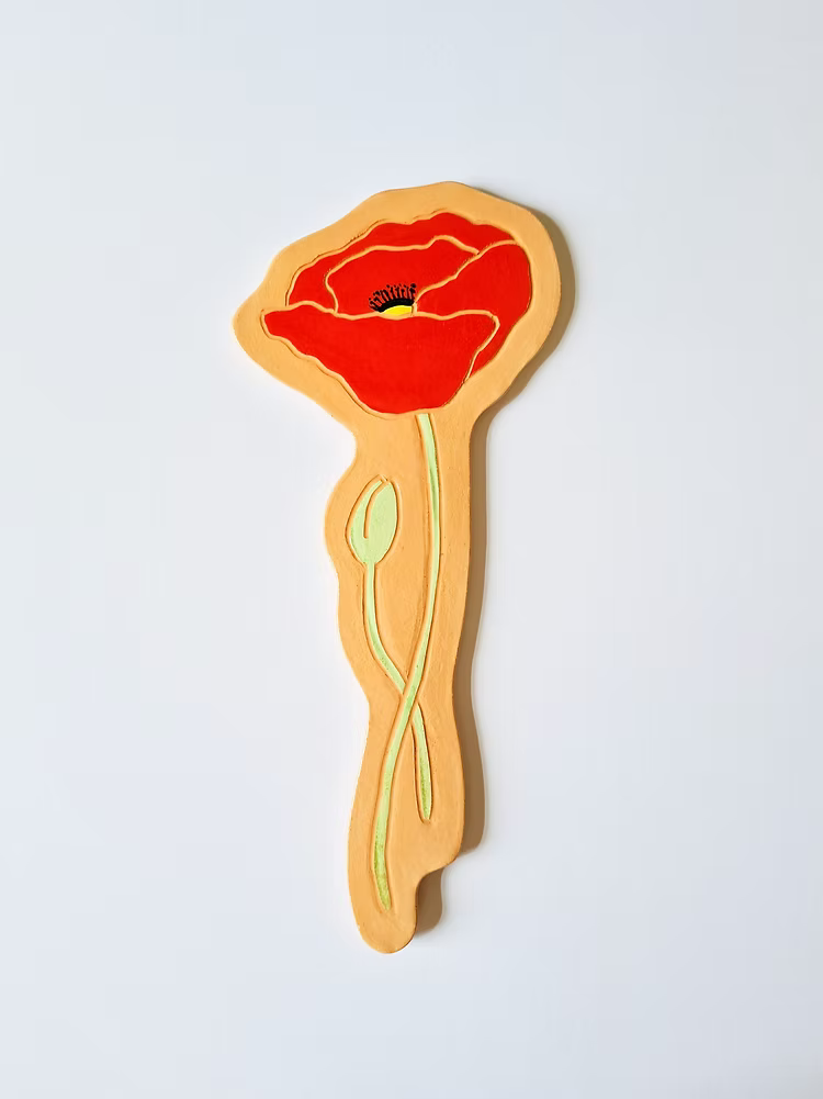 coquelicot  arte mural en cerámica