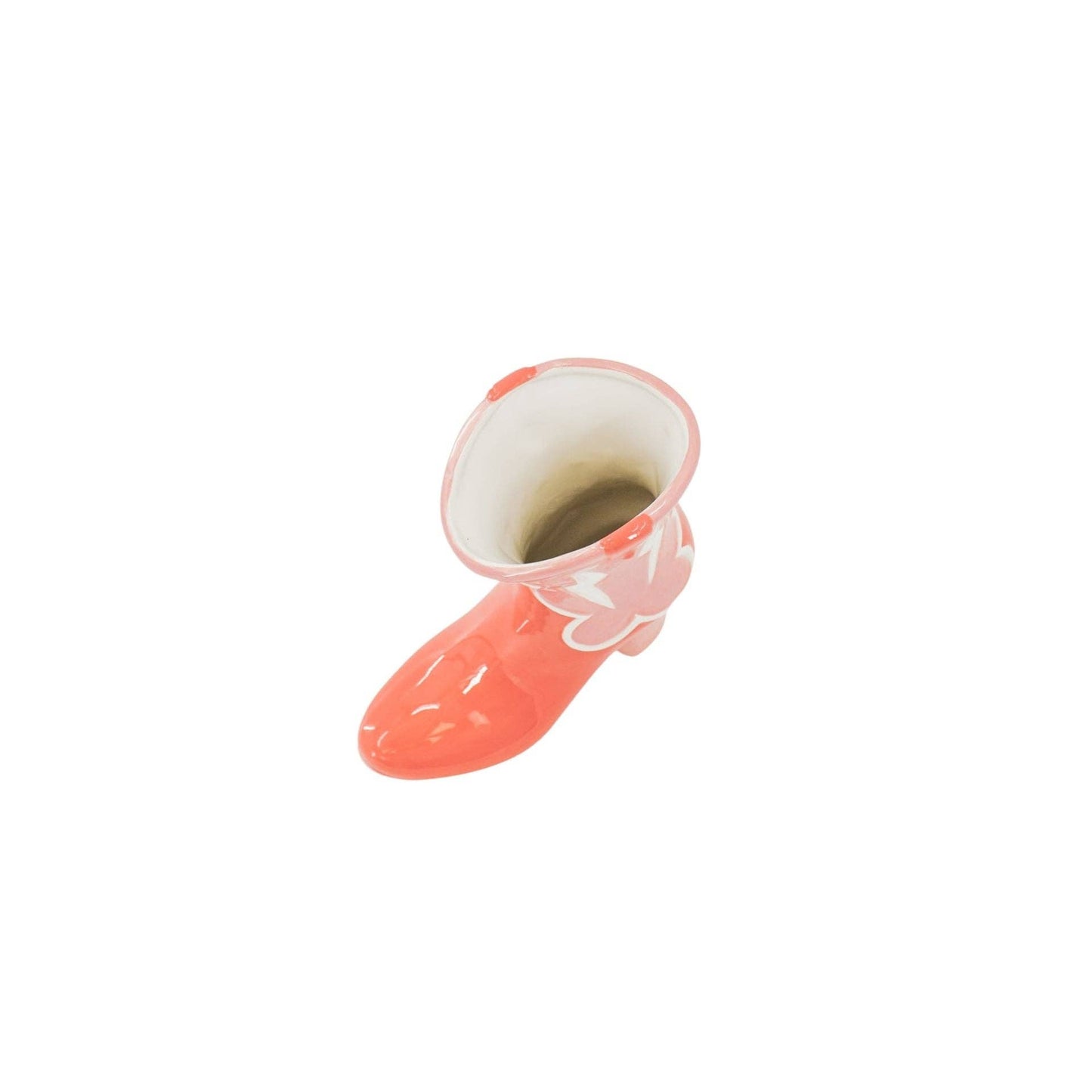 Housevitamin bv - Jarrón de flores - Jarrón bota - Cerámica - Rosa/Naranja - 16,5x10,5x26,5 cm
