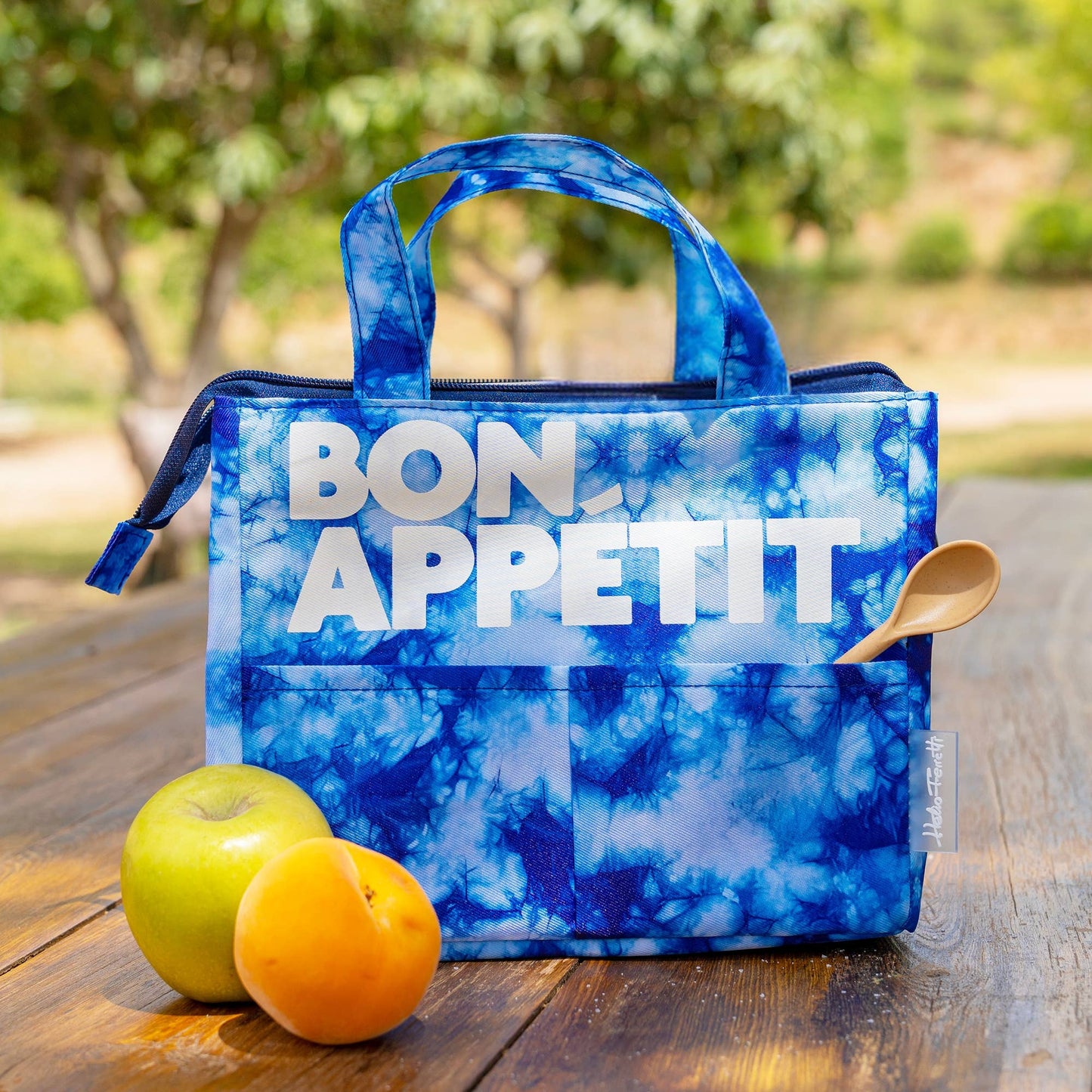 bolsa térmica para almuerzo tie dye azul