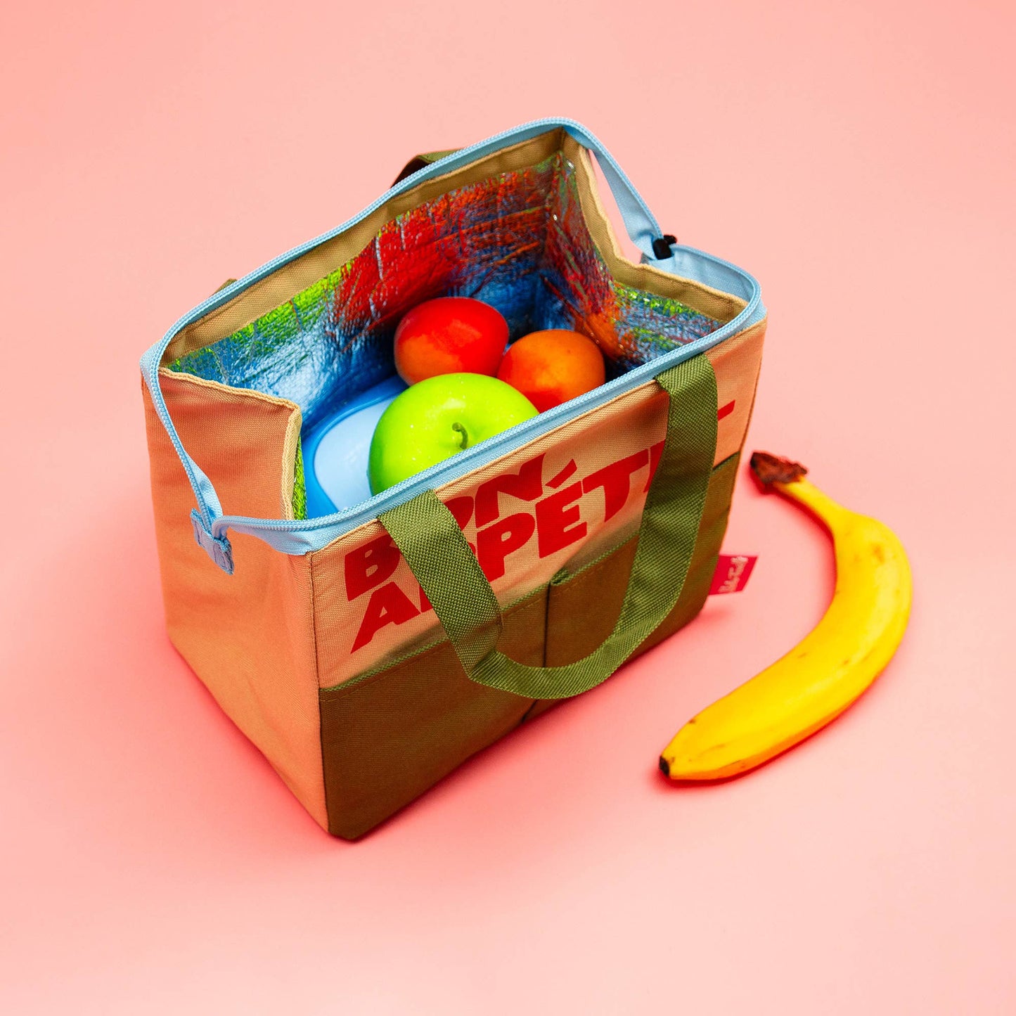 bolsa térmica para almuerzo verde