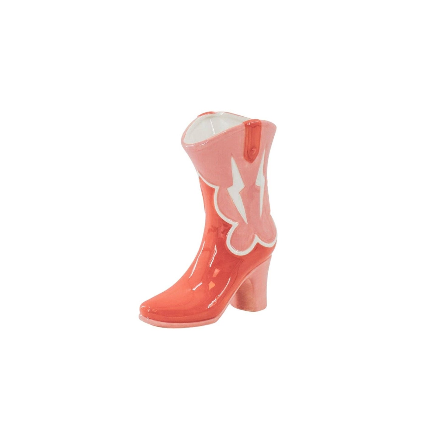 Housevitamin bv - Jarrón de flores - Jarrón bota - Cerámica - Rosa/Naranja - 16,5x10,5x26,5 cm