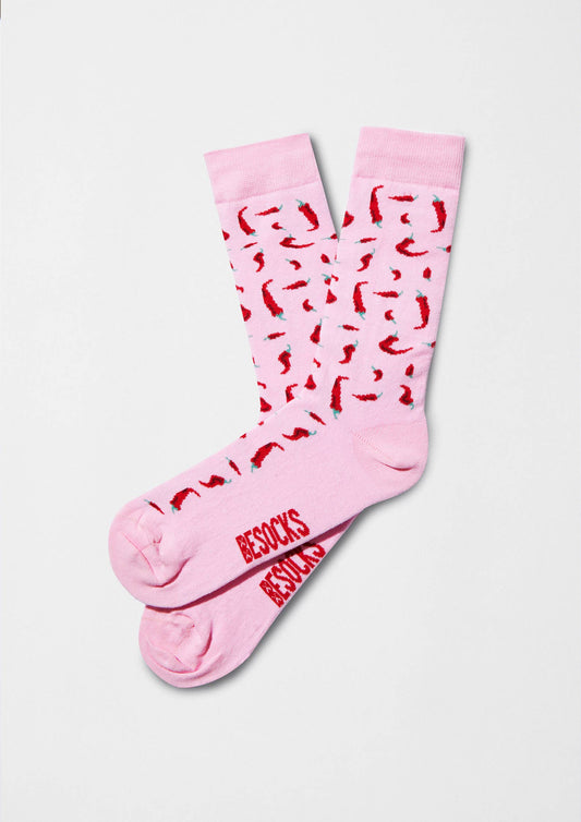 BESOCKS - BeChilli Pink - 100% Organic Cotton Socks