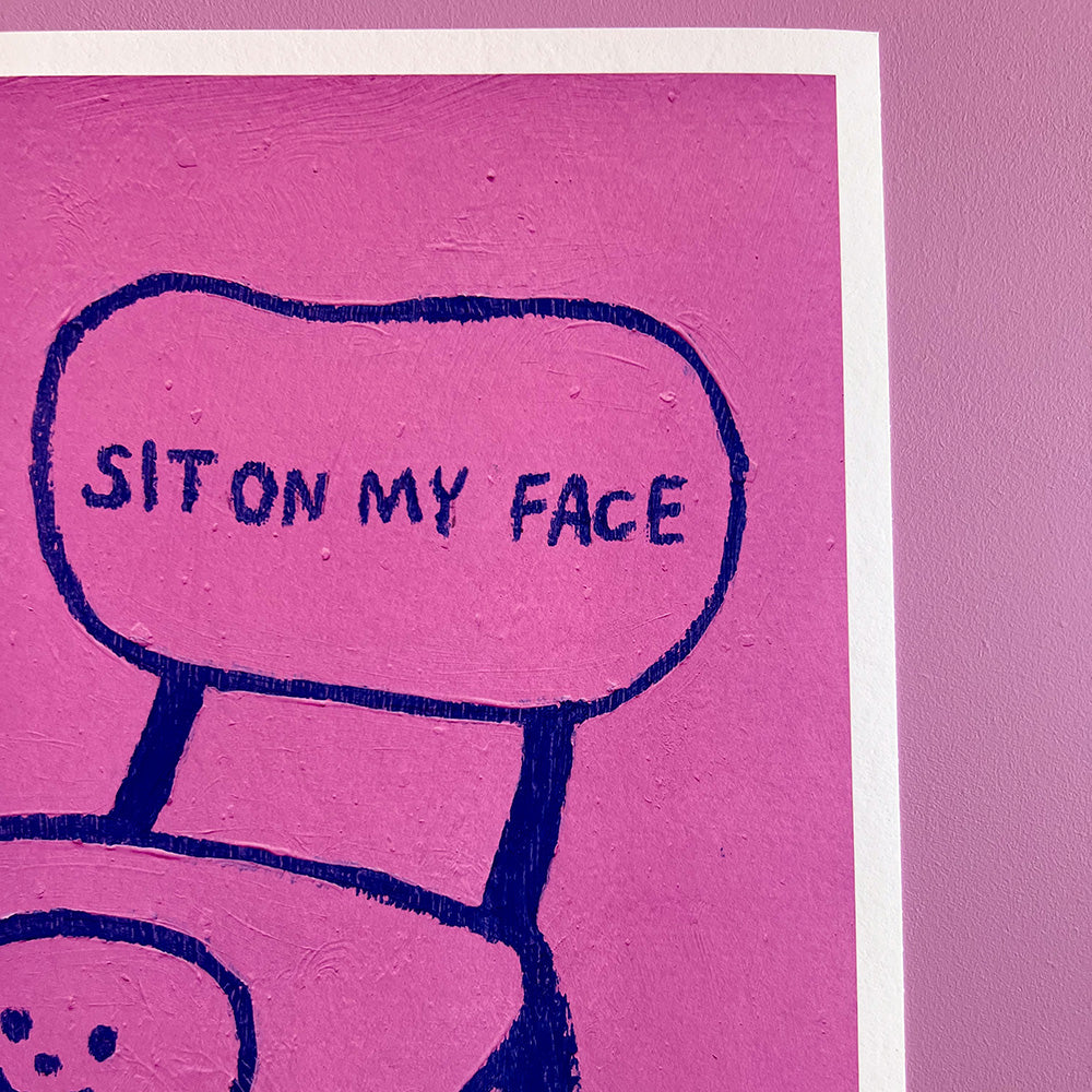 ilustracion a3 sit in my face rosa