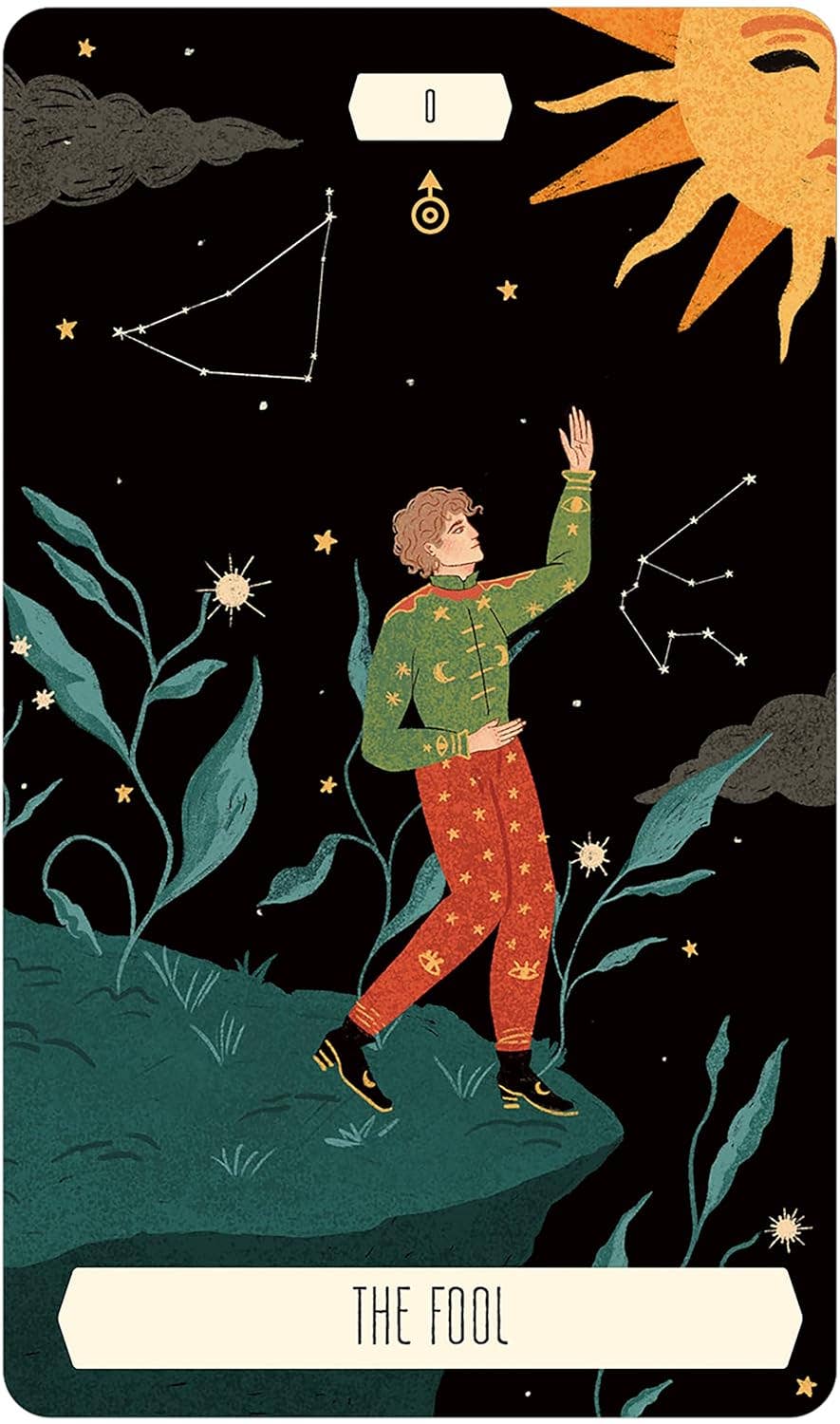 Baraja y folleto de cartas del Tarot del Zodiac en Tin Us Games Systems