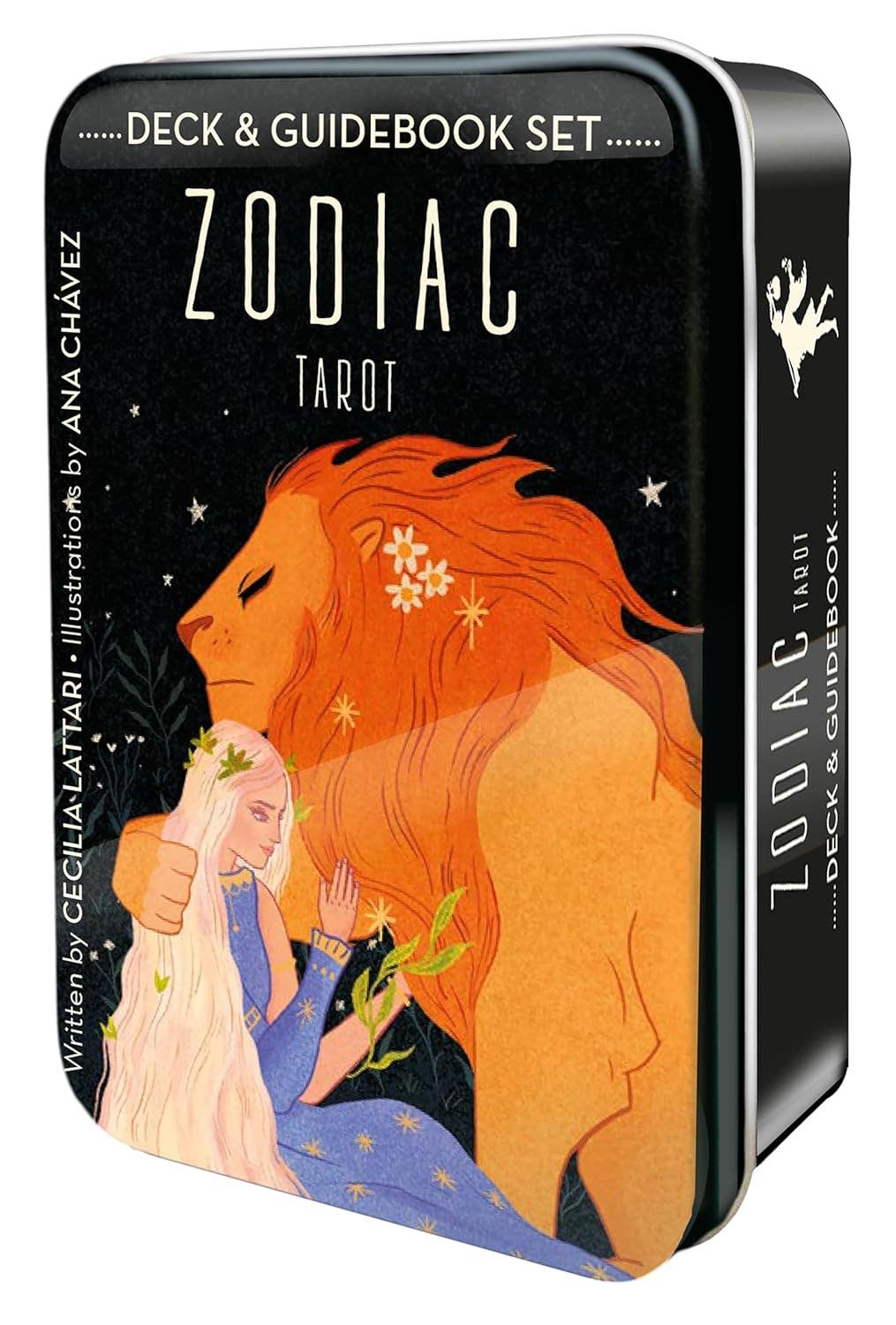 Baraja y folleto de cartas del Tarot del Zodiac en Tin Us Games Systems