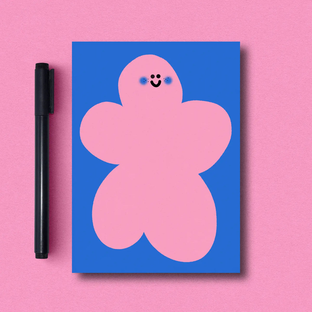 bloc de notas flor rosa