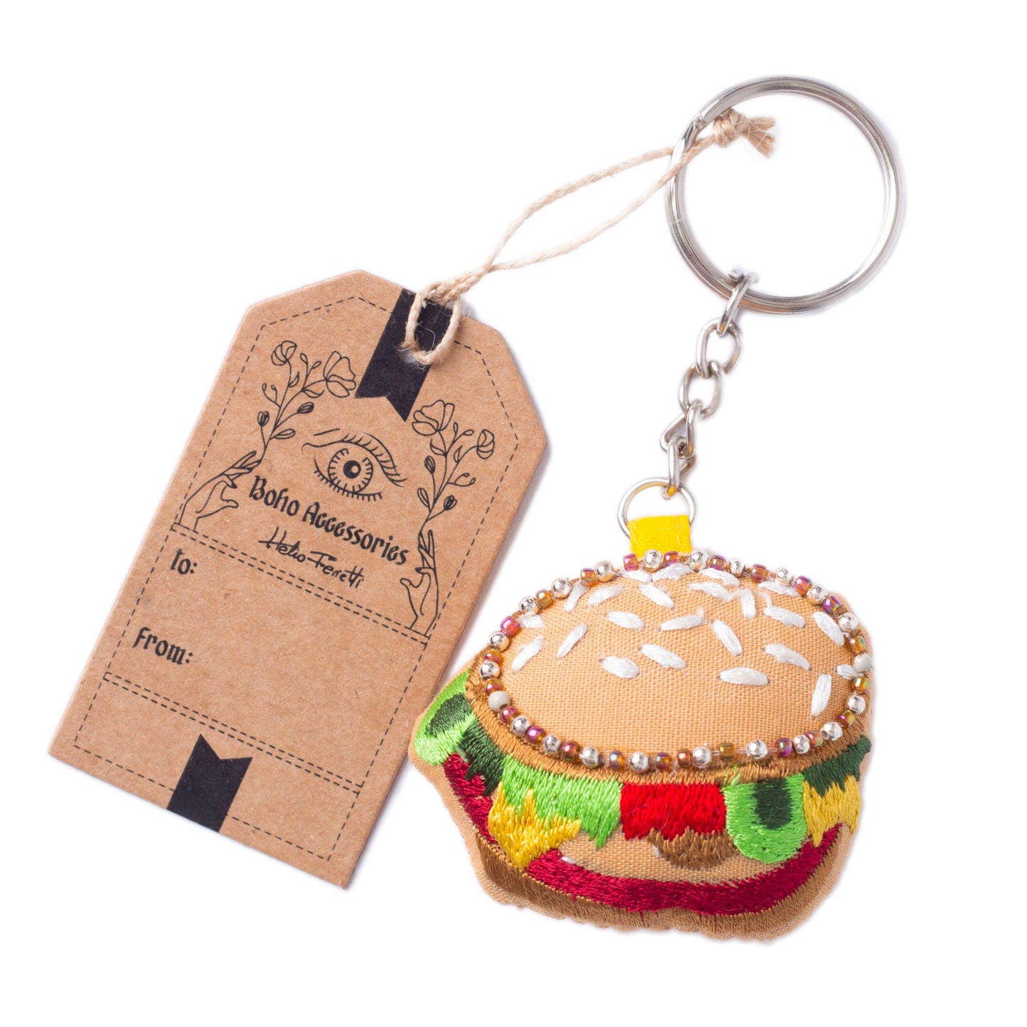 llavero de hamburguesa