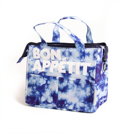 bolsa térmica para almuerzo tie dye azul