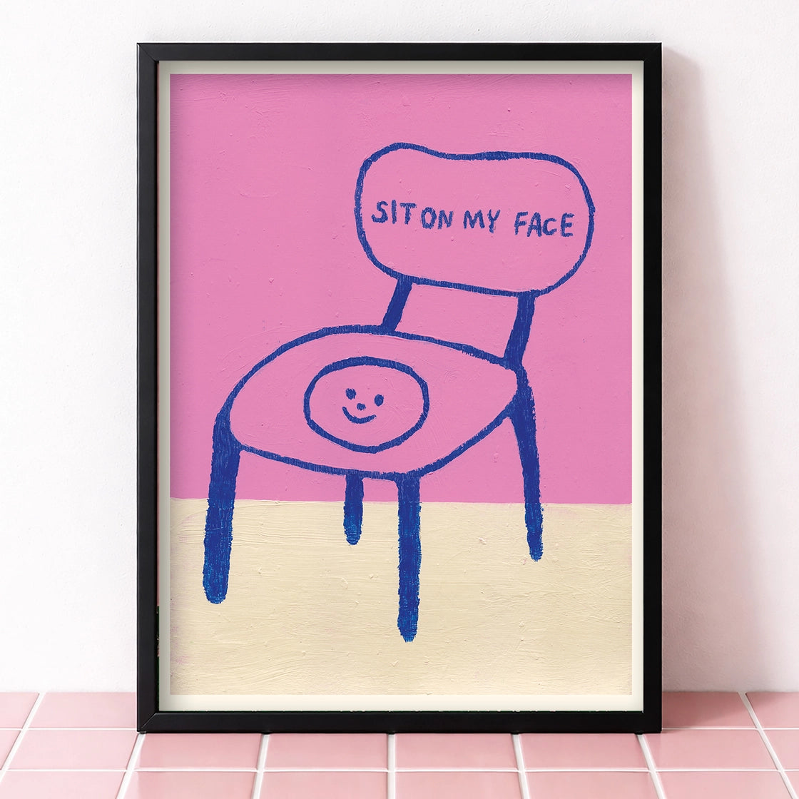 ilustracion a3 sit in my face rosa
