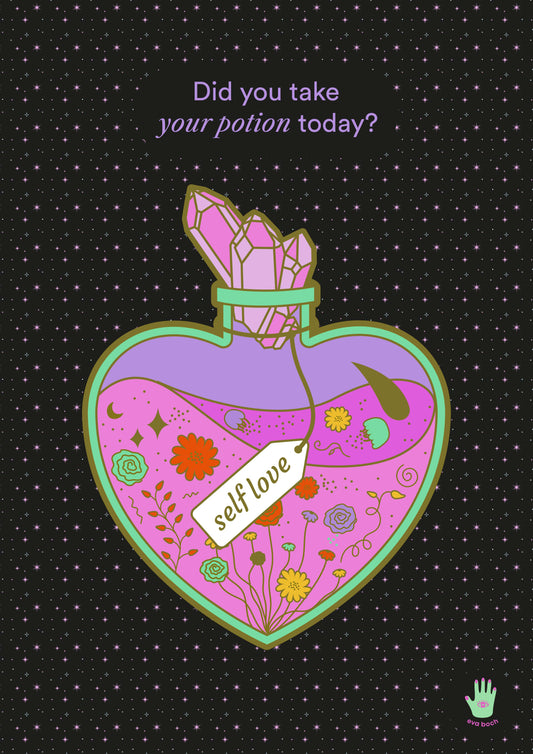 ilustracion my self love potion (negro)