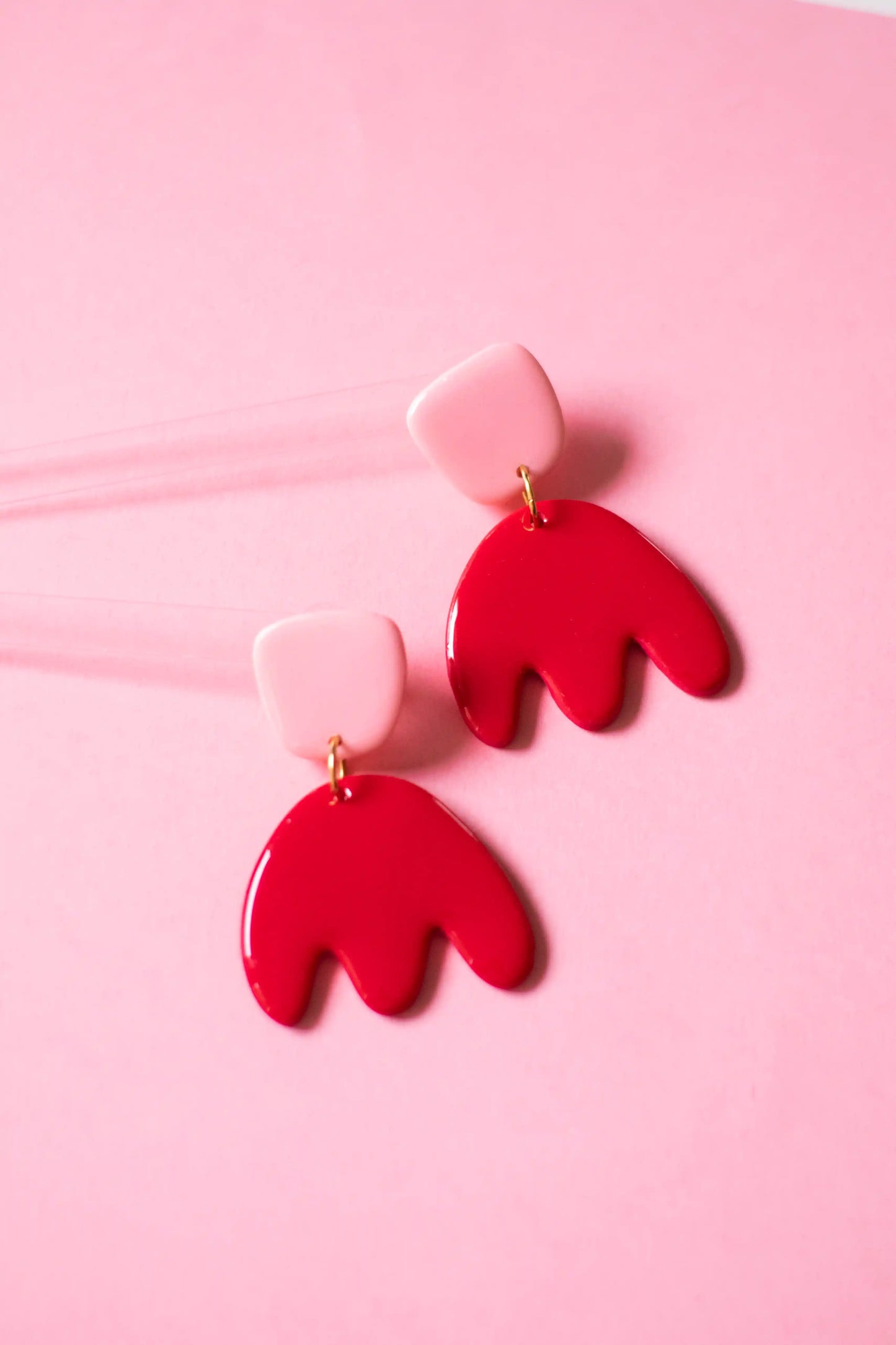 pendientes amapola xl rojo rosa
