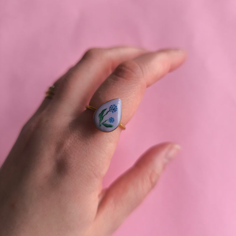 Anillo pintado gota violeta – CCHIO | Tienda de diseño Barcelona