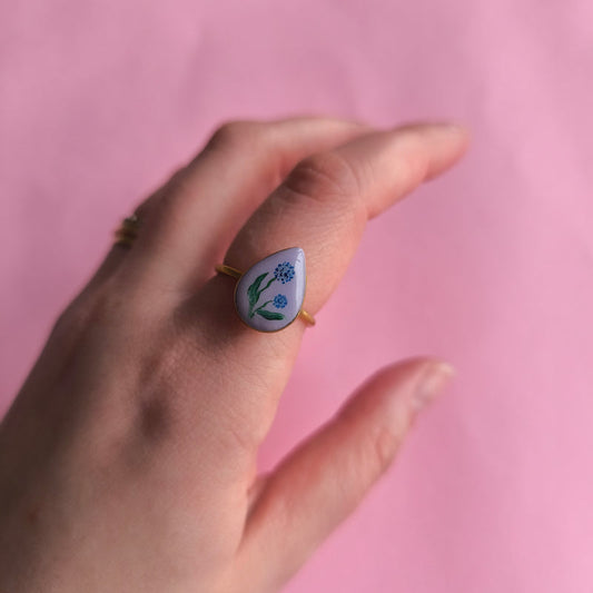 Anillo pintado gota violeta – CCHIO | Tienda de diseño Barcelona