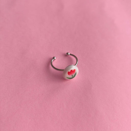 Anillo pintado tulipán rojo – CCHIO | Tienda de diseño Barcelona