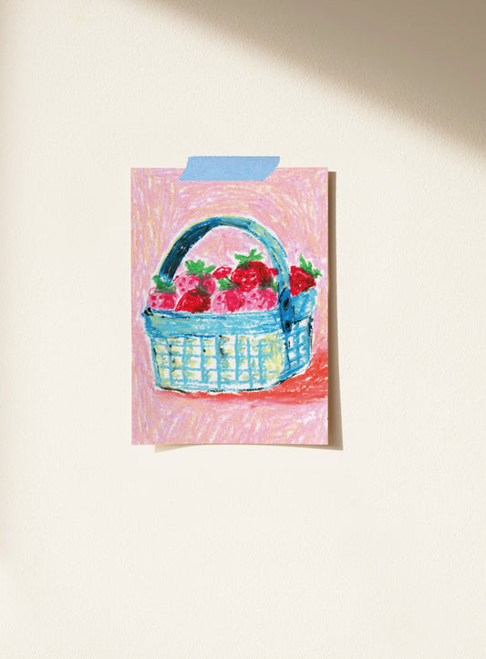 Caja de fresas – Ilustración original de Laura Ortiz | Leopardo Leopardi Barcelona