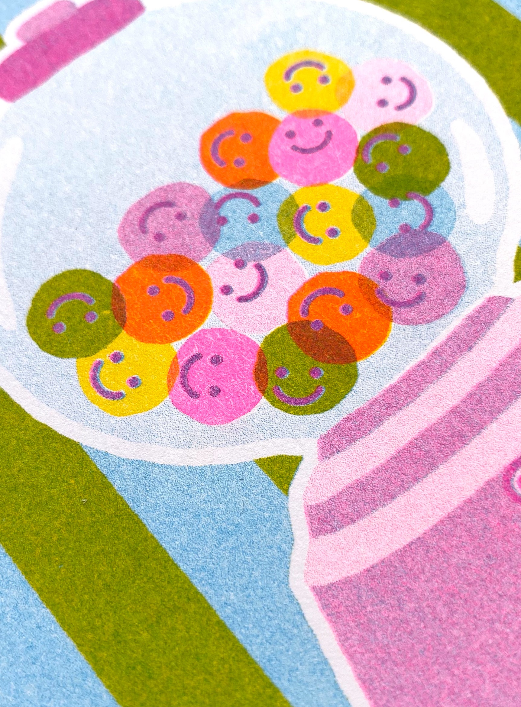 Riso Candy Machine – Ilustración original de Laura Ortiz | Leopardo Leopardi Barcelona