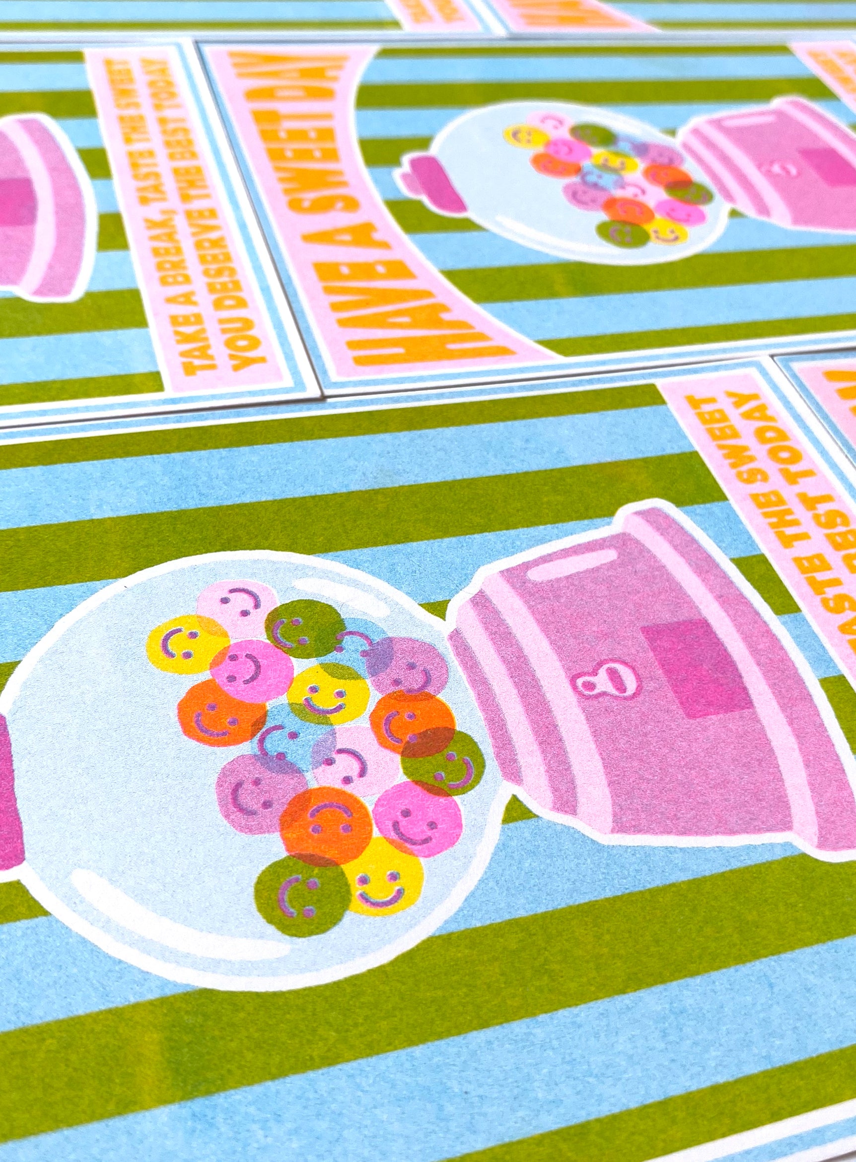 Riso Candy Machine – Ilustración original de Laura Ortiz | Leopardo Leopardi Barcelona