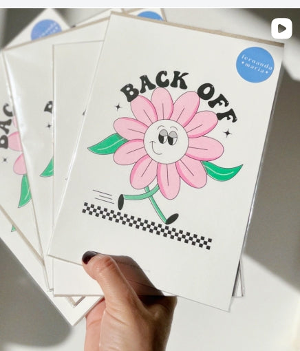 ilustracion back off pink a5