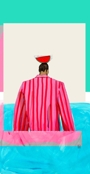 ilustracion sandia en la barceloneta