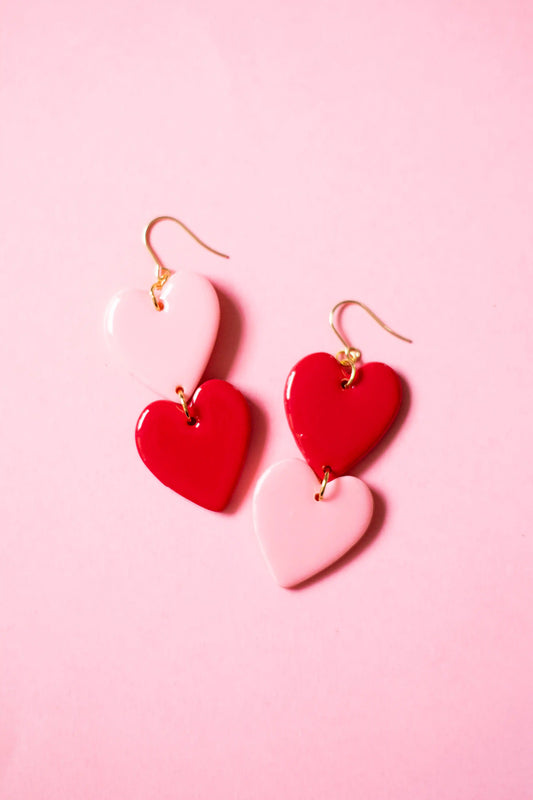 Pendientes Corazon doble liso – JULIAHACECOSAS | Tienda de diseño Barcelona