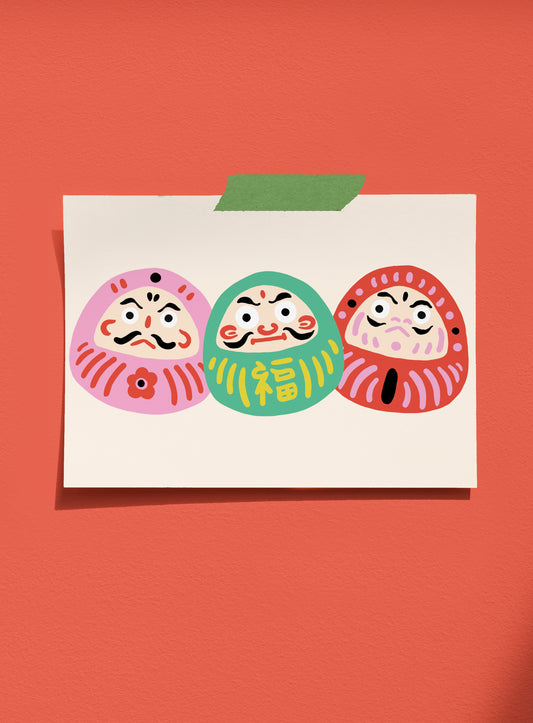 Daruma – Ilustración original de Laura Ortiz | Leopardo Leopardi Barcelona