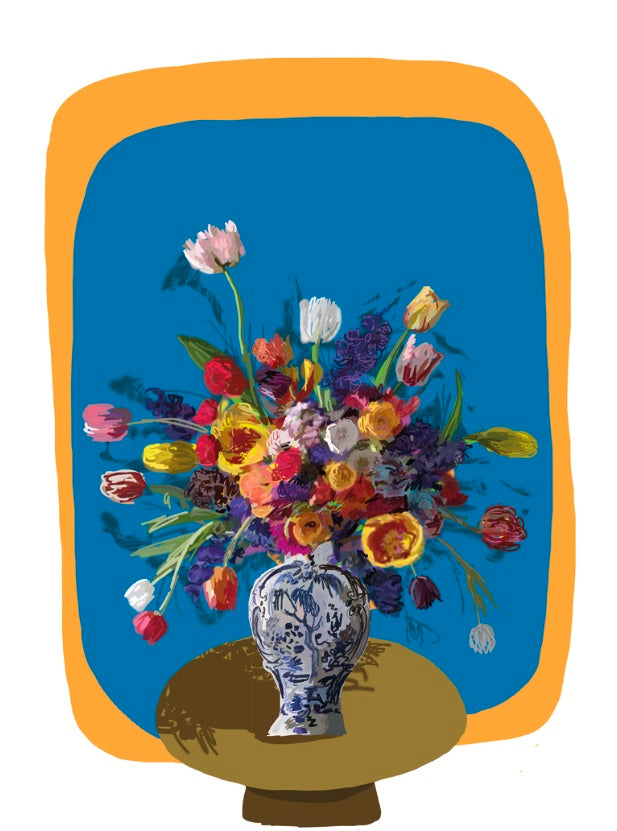 Florero blanquiazul