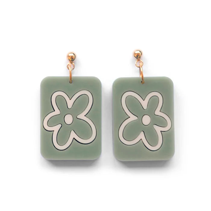 Flor verde Earring